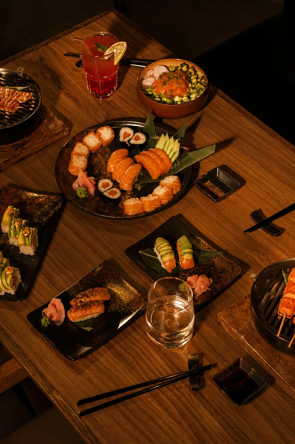 Freshly prepared Central Sushi rolls